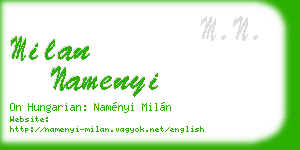 milan namenyi business card